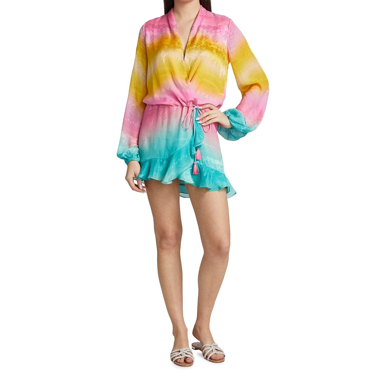 Rococo Sand Ombr Wrap Mini Dress